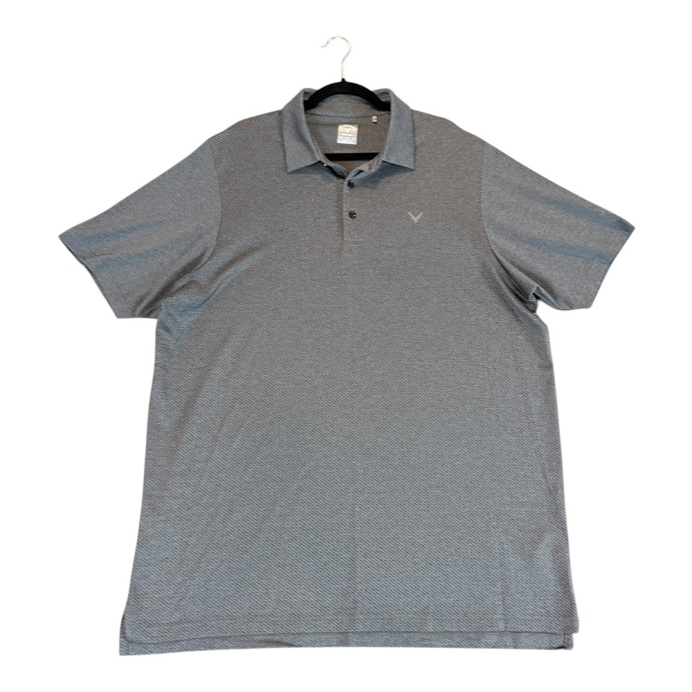 Callaway Golf Polo Mens XLT Grey Excellent Opti-Dri Textured Short Sleeve Shirt